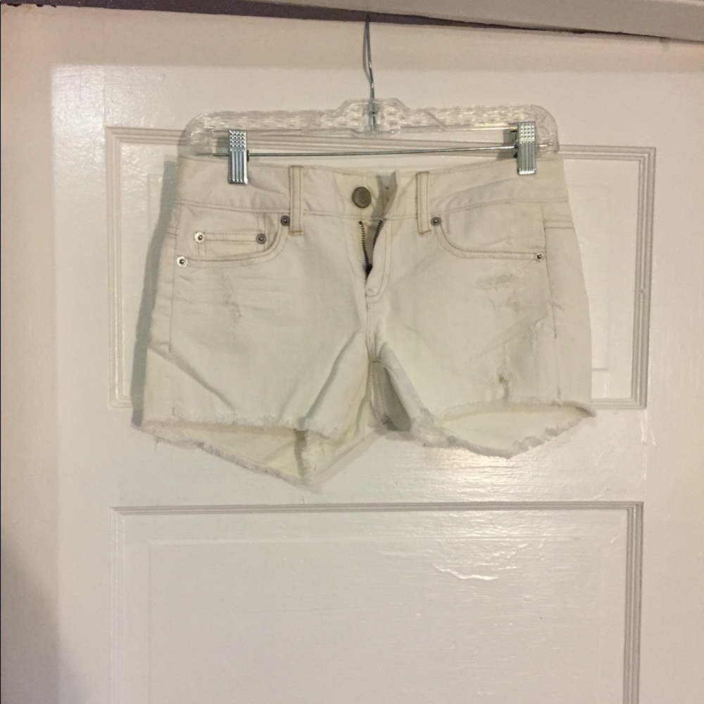 White jean shorts